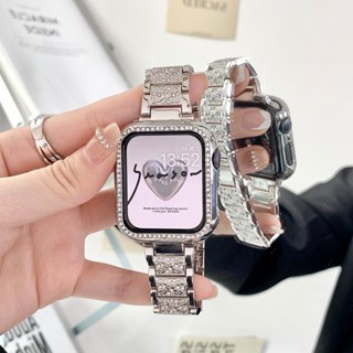 【爆款折扣】適用Apple蘋果iwatchS98Ultra7代654321手錶帶金屬鑲滿鉆小香風女apple watch