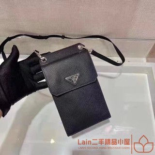 二手精品 PRADA Saffiano Leather Smartphone Case 手機包 零錢包 卡包2VZ068