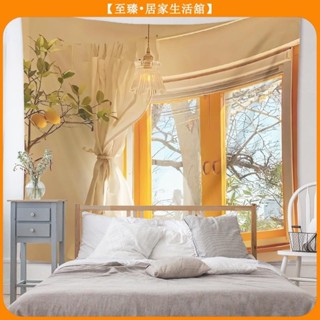 至臻 磨毛加絨款ins視窗風景系列橫版掛布 清新臥室窗臺掛布 床頭裝飾掛毯 臥室掛畫 網紅直播背景布