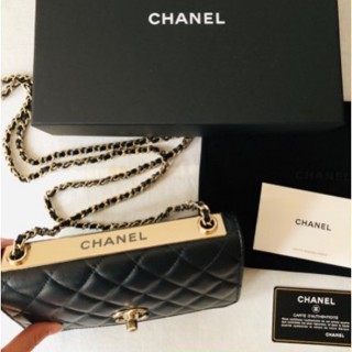 二手 CHANEL 香奈兒 A80982 Trendy woc 黑色 羊皮 肩背包 斜背包