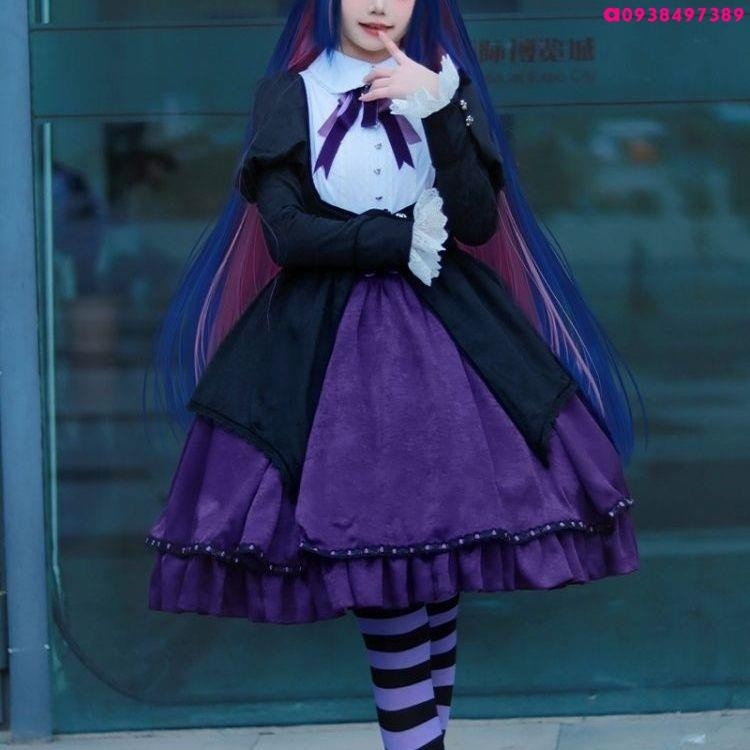 * Cosplay 吊帶襪天使cos服 Stocking史朵巾cos紫色LO裙lolita cosplay服裝