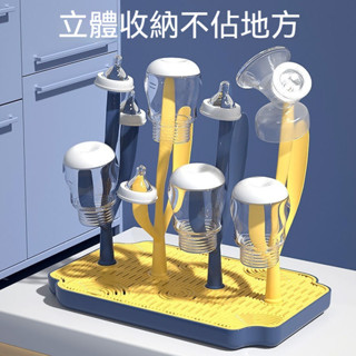 嬰兒奶瓶瀝水架 帶蓋晾幹架 奶瓶晾乾架 奶瓶瀝水架 便攜式折疊奶瓶架 奶瓶架 幹燥架放奶瓶架子 瀝幹置物支架防塵收納