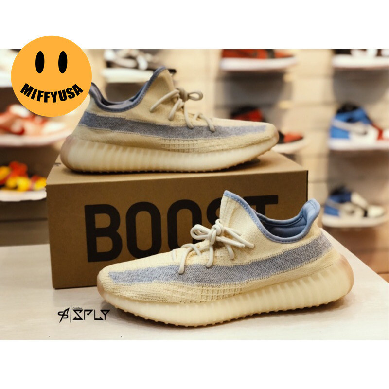 日韓代購 ADIDAS YEEZY BOOST 350 V2 LINEN麻布奶茶 側邊反光FY5158