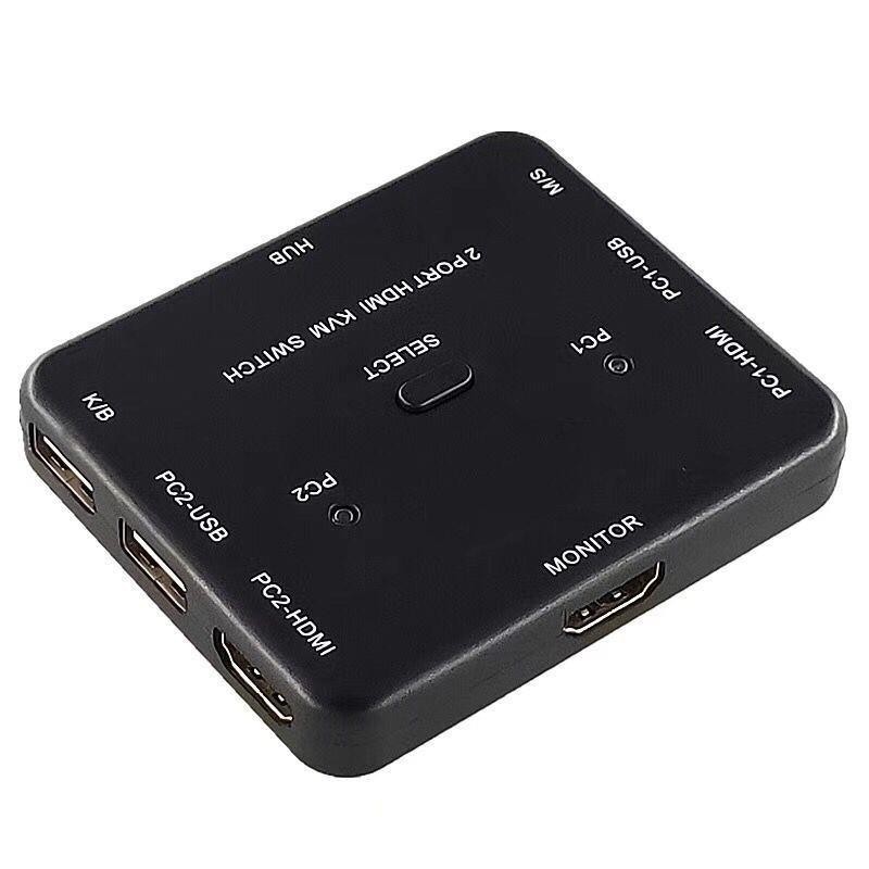 【台灣出貨】USB HDMI切換器二進一出KVM高清1080雙電腦切屏共用顯示器鍵盤鼠標附送USB線HDMI線