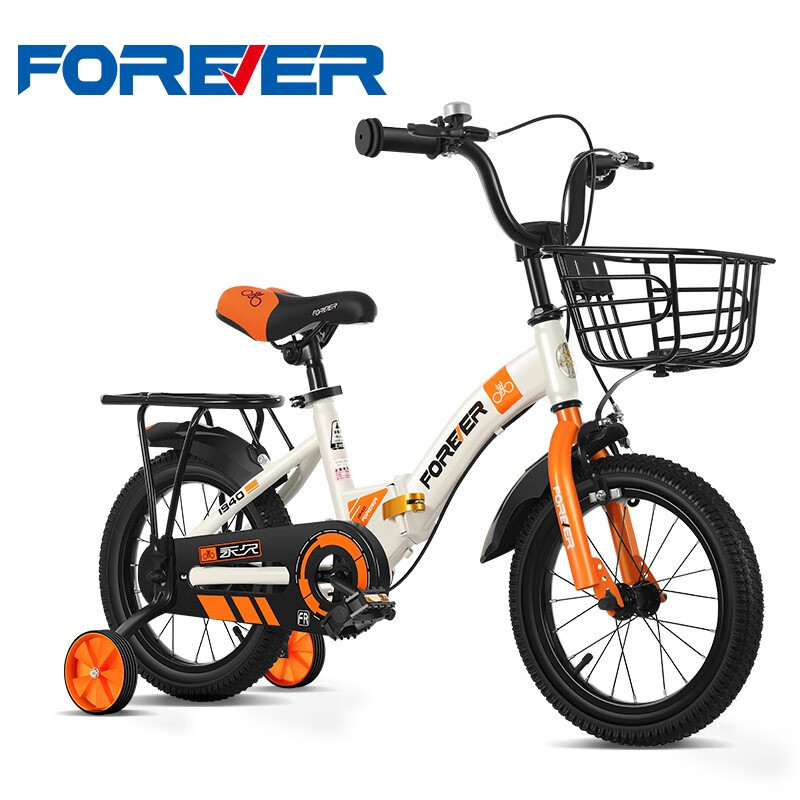 [哆哆購母嬰]免運永久(FOREVER)兒童自行車男女款小孩單車可折疊腳踏車4-6-8-10歲輔助輪14寸橙色