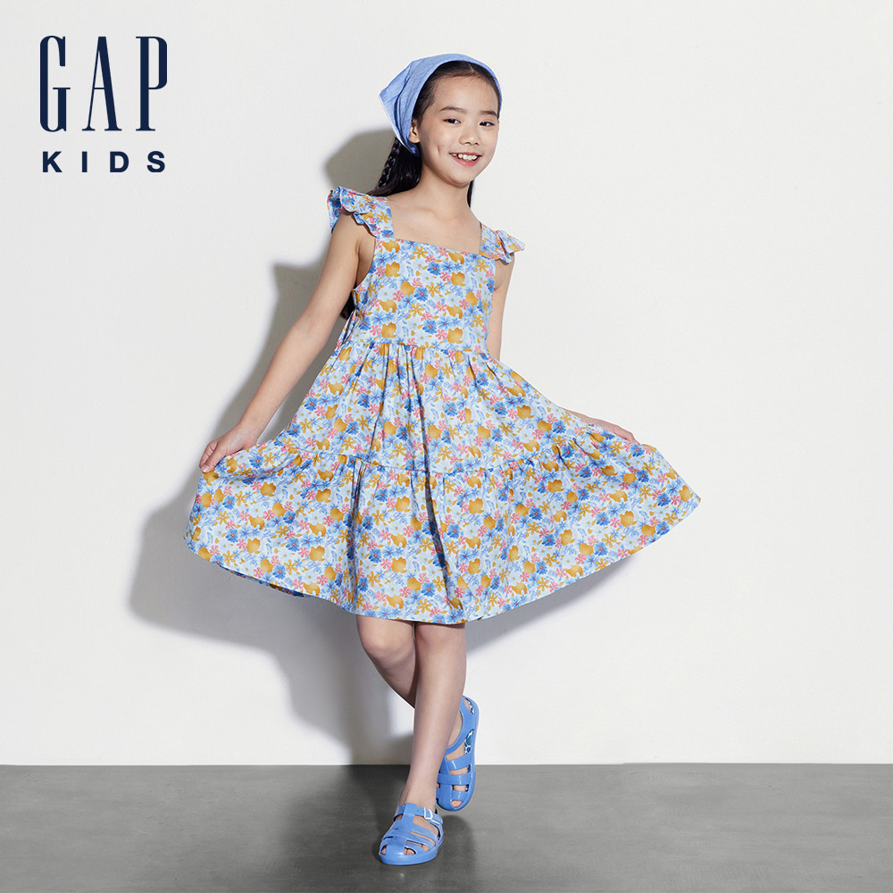 Gap 女童裝 方領無袖洋裝-多彩印花(466671)