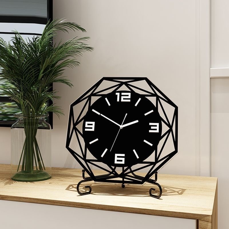 時鐘 電子鐘 數字鐘 造型鐘 鬧鐘 北歐客廳鐘表擺件現代簡約臺式時鐘臥室靜音裝飾座鐘個性創意臺鐘