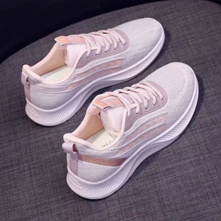 【GL SHOES】健步鞋 媽媽鞋 中老年人透氣運動鞋休閑鞋2024春夏新款女鞋飛織運動鞋女軟底超輕跑步鞋透氣防滑平底媽