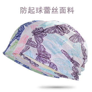 臺灣發售❥❥夏季新款冰絲堆堆帽蝴蝶蕾絲套頭帽薄款透氣月子帽女術後包頭帽春F