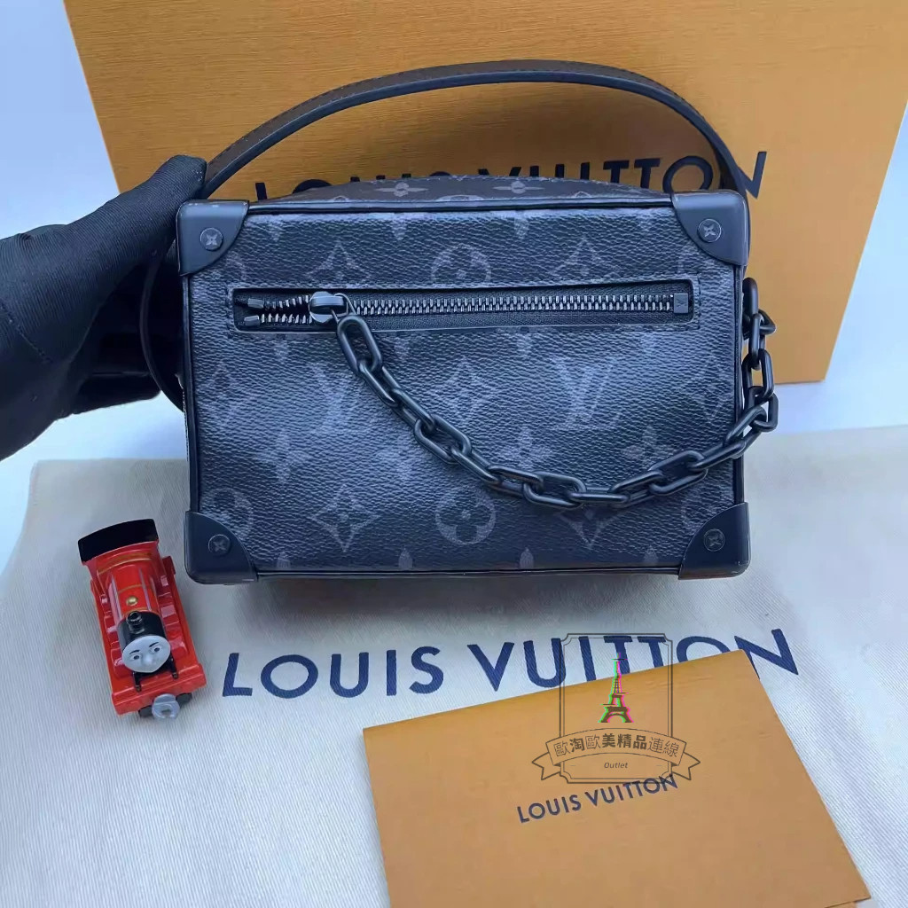 Louis Vuitton 路易威登 LV SOFT TRUNK 經典黑花帆布 軟盒子 盒子包 郵差包 M44735