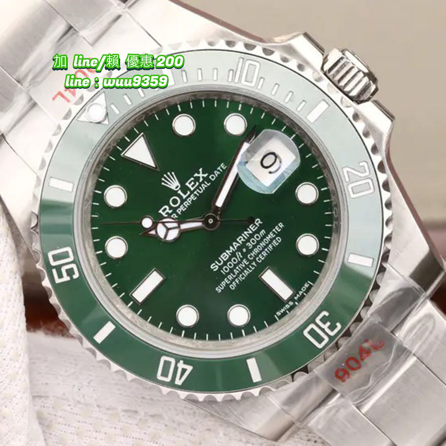實拍 勞力士 腕錶 Rolex 腕錶 V8和V8S版綠水鬼手錶 潛航者系列116610LV綠鬼 904L鋼材男士腕錶