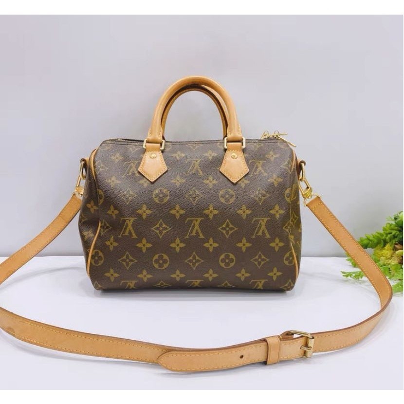 頂級/二手 LV M41113 Bandoulière Speedy25 經典 老花 波士頓包 手提包 肩背包 女生枕