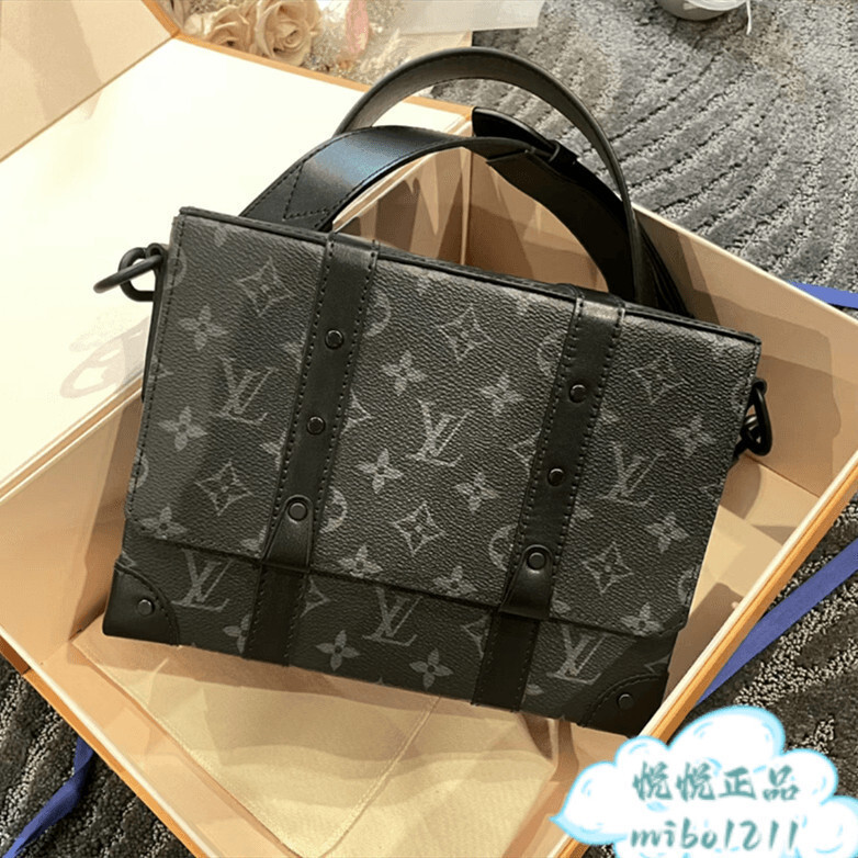 LV Trunk 黑色 男士 老花 郵差包 盒子包 單肩包 斜挎包 m45727