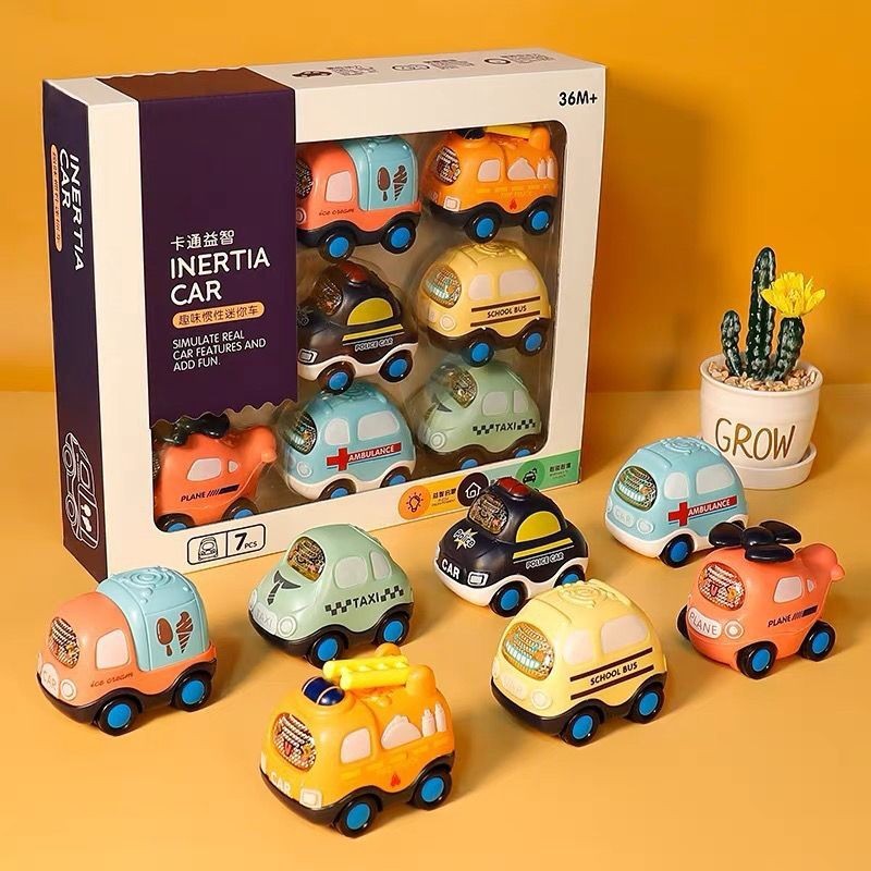 益智玩具🌸抖音同款q版小汽車寶寶兒童玩具男孩0到3歲慣性早教益智玩具組合