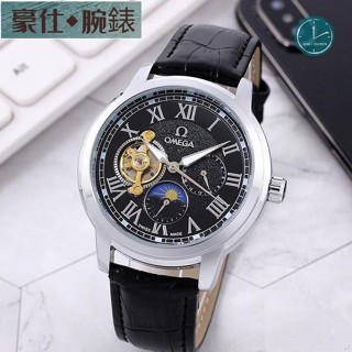 高端 omega 歐米茄經典日月星辰系列 九飛輪機械腕錶 男士精品機械手錶 休閒手錶 潛水手錶 高端手錶 鋼帶