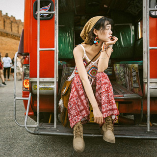 泰國大象褲 海灘褲女 涼感長褲 波希米亞 泰國服飾 泰國度假備衣旅遊穿搭花褲子褲寬鬆直筒雪紡闊腿褲民族風波西米亞