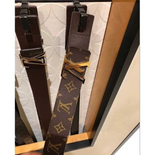 二手 LV LOUIS VUITTON M9808 男士腰帶 棋格盤 經典老花字母 休閒現貨