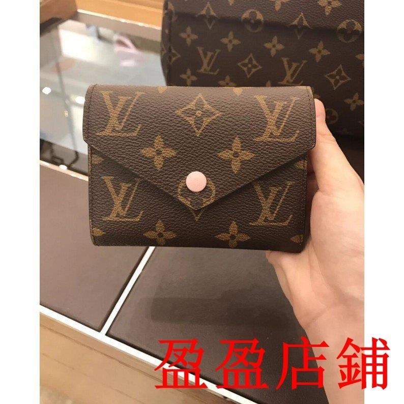 嘉盈二手/LV 經典原花 豆豆短夾 M62360 Victorine 粉紅 短夾零錢包 短夾 M41938 M62472