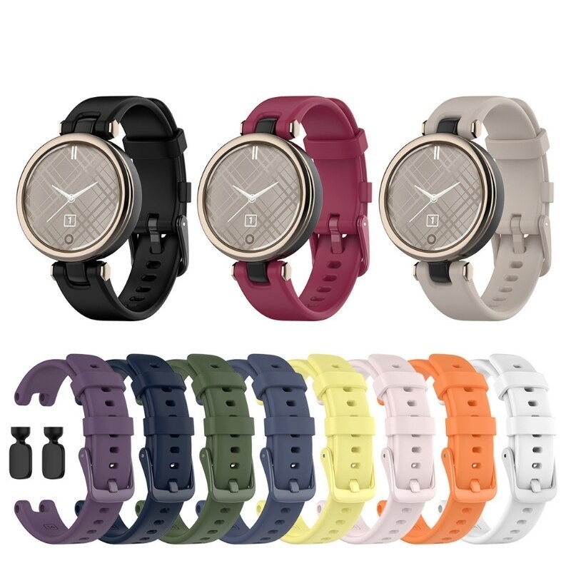 適用 Garmin Lily 智慧手錶 錶帶 配件 柔軟 優質 橡膠 硅膠 防水 舒適 替換 腕帶