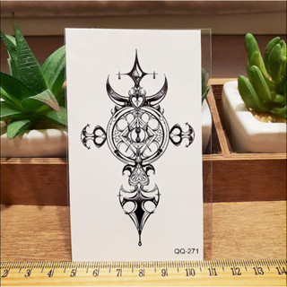 十字架圖騰QQ-271✅快速出貨【WAWA TATTOO】韓國模擬小清新微刺青手臂腳踝手挽肩膀耳後紋身貼紙刺青貼