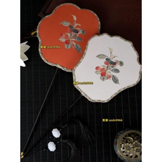 💥【新品】💥古風旗袍攝影扇子異形扇女漢服拍照走秀道具中國古風兒童扇櫻桃扇