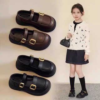 💕洋洋鞋店💕兒童皮鞋 女童小皮鞋 女童小皮鞋春秋新款公主童鞋兒童英倫風樂福鞋黑色軟底單鞋 女童公主鞋 兒童女童樂福鞋