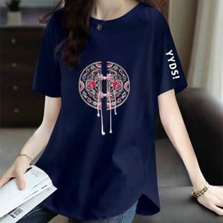 新中式上衣 T恤 國風短袖女裝 媽媽裝大碼 大尺碼女裝 夏天女裝 遮肚女裝 早春女裝 白色 t恤 新中式女裝 夏日女裝