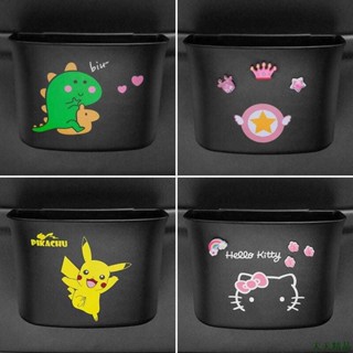 關注熱銷🎀Car Trash Can車用垃圾桶卡通掛式收納袋儲物桶汽車內用置物箱車用創意時尚後排