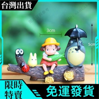 【免運 臺灣出】卡通奔跑雨衣小梅 雨傘龍貓擺件 微景觀園林裝飾擺件 創意小擺件