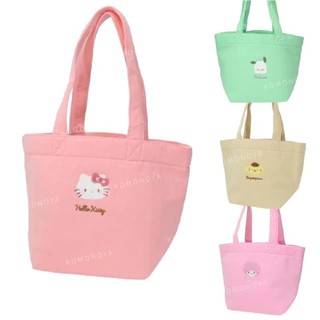 【現貨】小禮堂 Sanrio 三麗鷗 尼龍手提午餐袋 (刺繡大臉款) Kitty 布丁狗 帕恰狗