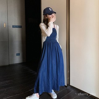 弔帶掛脖牛仔連衣裙兩件套女夏季精緻上衣成套搭配減齡套裝裙