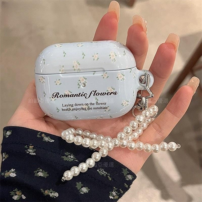 ✨浪漫藍色花朵 韓國 菲林殼 適用 AirPods Pro 2代 3代 保護套 蘋果無線藍牙耳機防摔保護殼