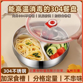 💥臺灣出貨💥食品級304不銹鋼分格帶吸盤 寶寶防摔輔食碗 帶蓋子密封飯盒 可消毒飯盒 輔食碗 湯碗 出餐具 寶寶外出餐具