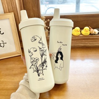 樂扣珍奶隨行 珍奶杯 吸管杯 樂扣杯 隨行杯 環保杯 咖啡杯 水杯 冰霸杯 保溫杯子 雙飲冰霸杯 304國風鈴蘭花大容量