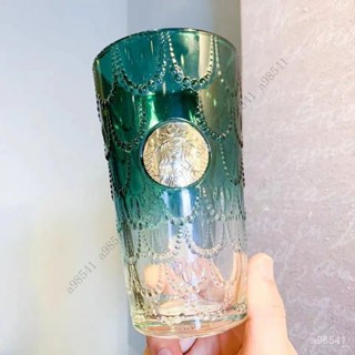 【限時特惠+免運】墨綠色女神漸變玻璃杯傢用高顔值水杯杯子果汁大容量ins咖啡杯【圖片僅供參考】 SCSR