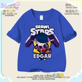 【ins熱銷】 荒野亂鬥BrawlStars 遊戲周邊兒童 不起球 夏季純棉短袖T恤男童衣服高質量