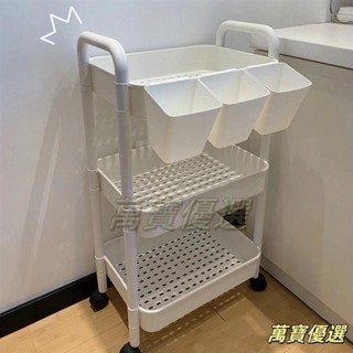 桃園出貨🥇小推車儲物架置物架廚房臥室落地多層零食移動浴室衛生間收納廚房 推車收納推車 廚房收納架 層架推車 三層推車