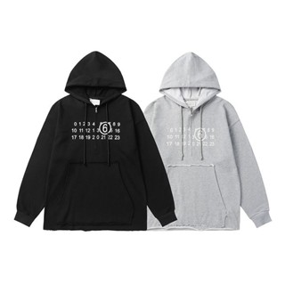【賢賢百貨店2】馬吉拉MM6字母印花半拉鏈連帽衛衣毛圈秋季新款寬松休閑男女外套