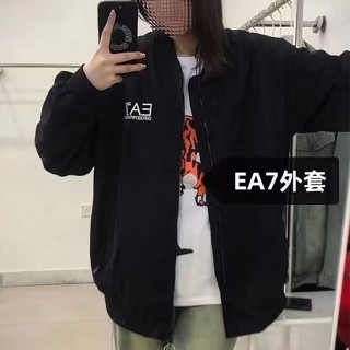 蔓莎💞2024美式複古快手網紅衕款超火ea7印花棒球領夾剋女情侶春秋外套上衣