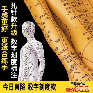 💓桃園出貨💓 人體經絡穴位模型人針灸十二經絡圖小皮人可紮針數字刻度定位 針灸模型 人體模型 針灸銅人 人體針灸 模型