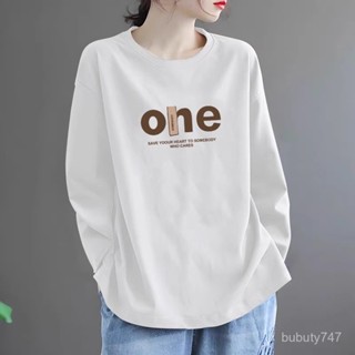 免運 M-3XL 早秋季長袖T恤 圓領T 大尺碼打底衫長袖上衣 長袖T恤 寬松上衣oversize 休閒上衣 bubu