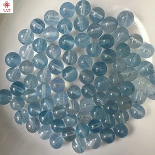 手鍊配件 手串 天然冰種海藍寶散珠冰透藍diy藍水晶手鏈配件隔珠多寶手工串珠