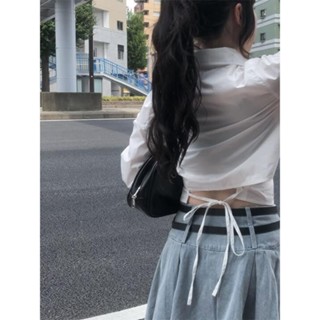 Codibook｜韓國 anyonemore 露肩細吊帶長袖短版上衣［預購］襯衫 女裝
