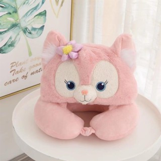 u型枕 旅行枕🎀 護頸u型枕帽子小狐貍毛絨連帽護頸枕頭套學生