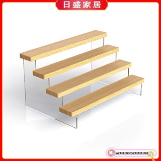 【日盛家居】實木階梯展示架 手辦模型展示架 動漫模型 階梯公仔展示架 陳列木架 手辦收納架 盲盒收納架