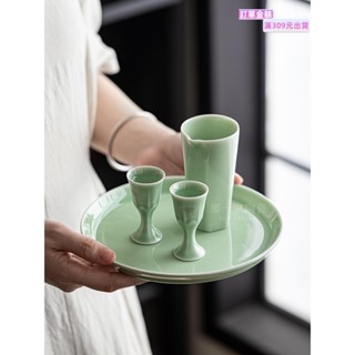 酒杯 杯子 分酒器 清酒杯 小酒杯 白酒杯二兩家用分酒器陶瓷酒壺一口杯小酒杯烈酒杯套裝帶盤中式仿古酒具