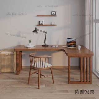 【免運】【附贈發票】實木L型書桌轉角臺式電腦桌家用臥室靠墻角工作臺拐角學習桌