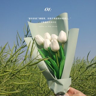 有點東西🏵 ins風鬱金香花束模擬韓式把花插花餐廳裝飾拍照道具母親節禮品人造花 仿真花 假花 拍照道具 婚禮佈置