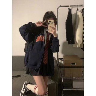 🌷臺灣出貨🌷 100%不起球 秋冬外套女 ins潮女 寬鬆oversize 高顔值學生 長袖上衣 外套女 連帽拉鏈開衫
