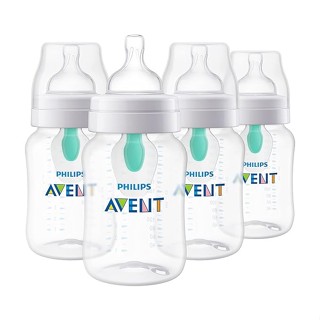 PHILIPS 飛利浦 AVENT 防脹氣 嬰兒奶瓶,附 AirFree 排氣孔(266毫升) 4入
